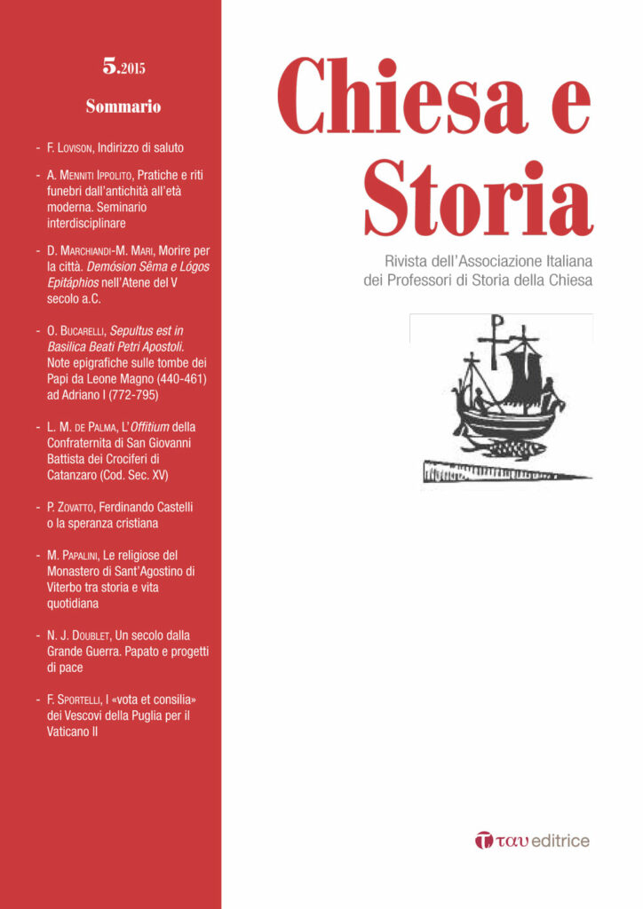 Chiesa e Storia 5.2015