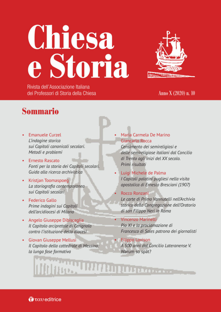 Chiesa e Storia 10.2020